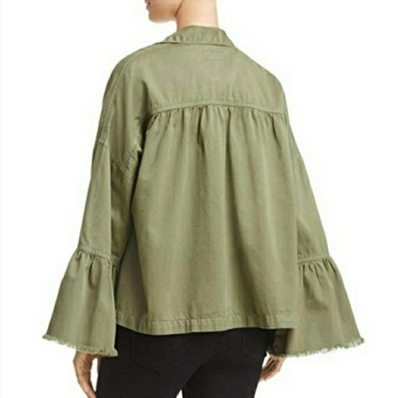 Current/Elliott The Ruffle Military Jacket NWT. Green Jacket - Picture 3 of 3